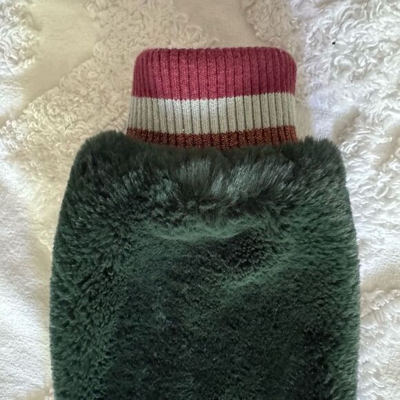 Ted Baker Faux Fur Bomber Jacket Letterman Style Size 1 As New Blue / Teal - Picture 10 of 11